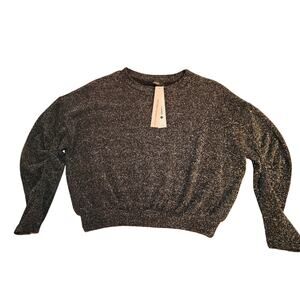 NWT AQUA Metallic Cropped Sweater Bloomingdale's Size Medium